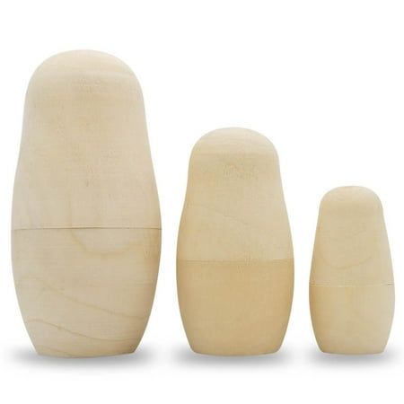 - Set of 3 Unfinished Wooden Nesting Dolls Craft 4 Inches