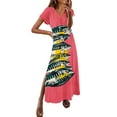 thumbnail image 2 of Taylonsss Womens Summer Dress V Neck Solid Color Slit Hem Casual Flowy Maxi Dresses Everyday Outfit, 2 of 3