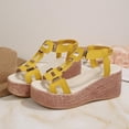 thumbnail image 6 of Bnwani Platform Sandals,Women's Sandals,Wedge,Open Toe,Casual,Cutout,Yellow,7.5, 6 of 9