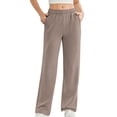 thumbnail image 1 of Womens Sweat Pants, Fashion Casual Solid Color Waist Sweatpants with Side Pockets, 1 of 7