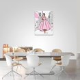 thumbnail image 5 of Black Girl Pink Canvas Wall Art African American Painting Wall Decor Fashion Women In Paris Eiffel Tower Pictures Modern Framed Prints Artwork for Girls Room Bathroom Bedroom 12"x16", 5 of 6
