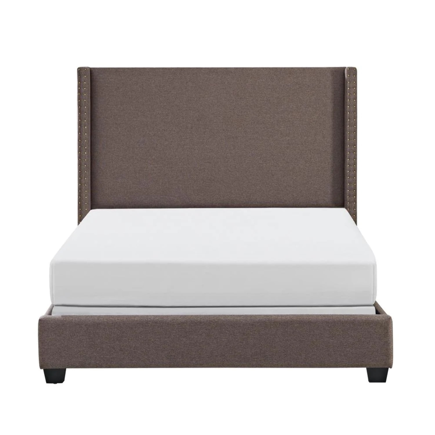 Casey Wingback Upholstered Queen Bed In Bourbon Linen