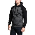 thumbnail image 6 of G-Style USA Men's Heavyweight Contrast Raglan Sleeve Fleece Pullover Hoodie Sweatshirt MH13112 - Charcoal/Black - Large, 6 of 6