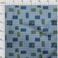 thumbnail image 2 of oneOone Polyester Lycra Grayish Blue Fabric Geometric Quilting Supplies Print Sewing Fabric By The Yard 56 Inch Wide, 2 of 4