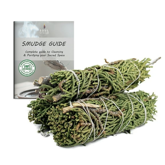 Ancient Veda 3 Pack Juniper Sage Smudge Sticks with Guide