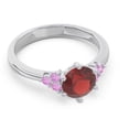 thumbnail image 3 of 2.15 Carat Round Cut Garnet & Pink Sapphire Gemstone New Design Engagement Ring for Ladies Solid 14K White Gold Size 4.5 by Diamond-Capitals, 3 of 7