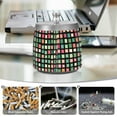 thumbnail image 6 of Yayeee Ashtray with Lid for Cigarette Smokeless Stainless Steel Home Ash Holder, Green Block Pattern, 6 of 7