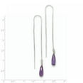 thumbnail image 2 of Sterling Silver Purple Cz Teardrop Threader Earrings (73 X 6) Made In Thailand qe2332, 2 of 2