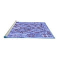 thumbnail image 2 of Ahgly Company Machine Washable Indoor Round Abstract Blue Contemporary Area Rugs, 4' Round, 2 of 4