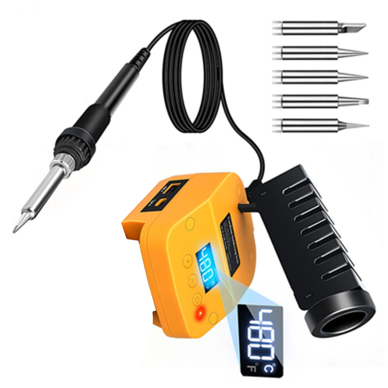 High Power 60W Cordless Soldering Iron Portable Design LED Indicators ABS Metal Construction Fit for Welding Electronics