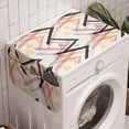 thumbnail image 1 of Abstract Washing Machine Organizer, Rhythmic Lines Grid Triangles Postmodern Memphis Style Print on Plain Background, Anti-slip Fabric Top Cover for Washer and Dryer, Multicolor, by Ambesonne, 1 of 1