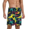 thumbnail image 2 of Logiee Colorful Sharks Print Men's Pajama Shorts with Drawstring & Pockets,Sleep Shorts for Men,Sleepwear Bottoms,Elastic Waistband Loungewear-3X-Large, 2 of 6