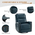 thumbnail image 6 of 14 Karat Home Genuine Leather Swivel Rocker Recliner Set of 2, Manual Glider Recliner Chair, Modern Home Theater Lounge Sofa Armchair for Living Room Bedroom Green, 6 of 10
