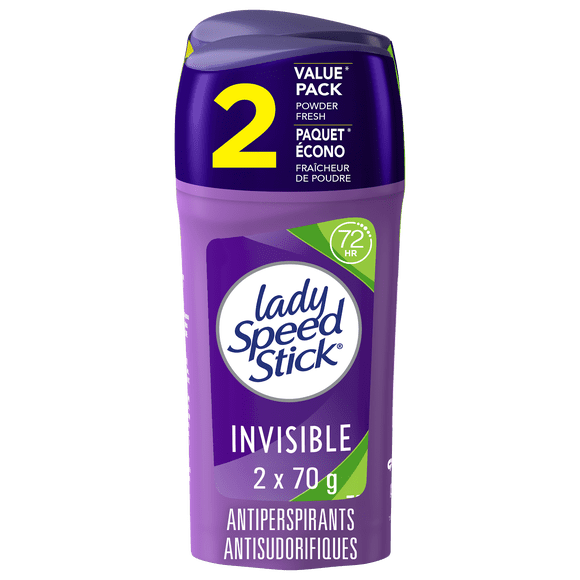 Lady Speed Stick Antiperspirant Deodorant, Powder Fresh Scent, 70 g (2 Pack)