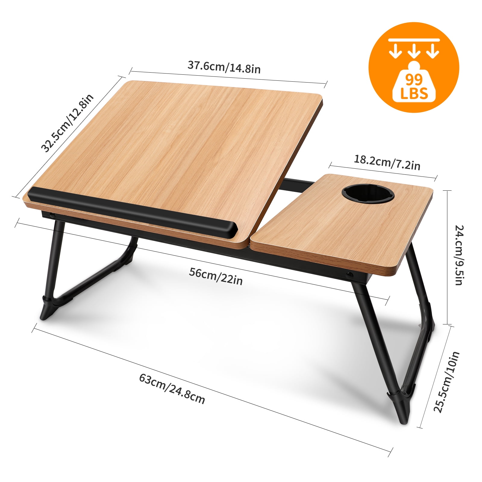 Laptop Bed Tray Table, WLRETMCI Adjustable Foldable Lap Desk for Bed and Sofa, Laptop Desk Notebook Stand for Eating Breakfast, Reading Book