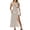 Beige, variant on Womens Crochet Beach Cover Up Dress V-Neck Sleeveless Long Knit Halter Backless Bikini Wrap with Cut-Out, Summer Swimwear Cover Ups