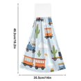 thumbnail image 3 of Cactus Trains Clouds Cartoon Hanging Towels with Loop Hand Towels Nylon Fastener Tape Design Dish Cloths 2 Pieces, 3 of 7