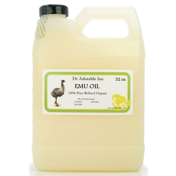 Dr Adorable - 32 oz - Australian Emu Oil - Triple Refined 100% Pure Organic Moisturizing Oil For Face Skin Hair
