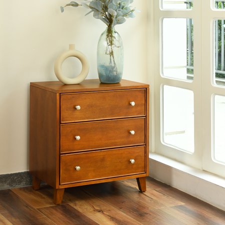 HouseInBox Medieval 3 Drawer Brown Bedroom Nightstand