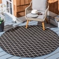 thumbnail image 3 of Safavieh Courtyard Hilbert Geometric Indoor/Outdoor Area Rug, Black/Beige, 6'7" x 6'7" Round, 3 of 12