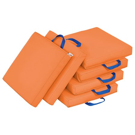 

Rayhouse SoftZone Floor Cushions Square Flexible Seating Orange 6-Piece