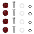 thumbnail image 1 of Minkissy 1 Set Red Flat Bottom Stable Design License Plate Screws Kit for Car Owners Secure Mounting, 1 of 7