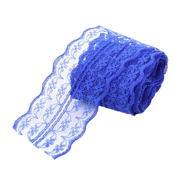 frágil Borde de Encaje, Cinta de Encaje, Tela de Encaje para Floral, , Acolchado, Patchwork, Manualidades (1,77 Pulgadas de Ancho X 2 Azul perfecl Ajuste ancho de la tela del cordón