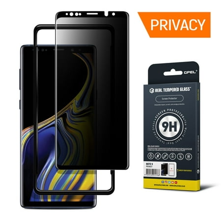 Galaxy Note 9 Screen Protector Premium Japanese Asahi Glass by GPEL Real Tempered Glass w/Applicator [Privacy Anti Spy] [Case-Friendly] HD Clarity, 9H