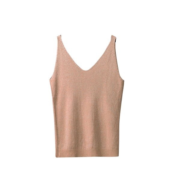 SELONE Womens Knitted Tank Top V Neck Sleeveless Sweater Wide Strap Basic Pullover Soild Vacation Outfits Pink Free Size