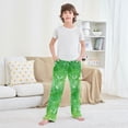 thumbnail image 6 of Kids' Pajama Pants Soft Relaxed Fit Sleep Pants Lounge Pants with Pockets Green Ink Splatter Pattern Large, 6 of 9