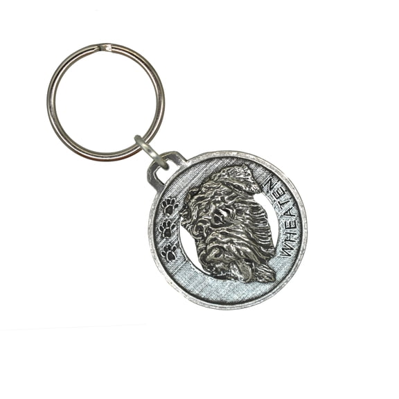 Wheaten Terrier Keychain, D180KC, 1 1/2 Inch, Dog, Irish Breed, Metal, Pet, Gift, Handcrafted in the USA, Selection of Terrier Breeds Available, 100% American Made