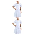 thumbnail image 2 of Naiovety Elegante abrigo médico de manga corta para mujer para médicos y enfermeras Blanco L 2Conjunto, 2 of 6