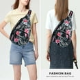 thumbnail image 7 of HAWEE Rope Sling Bag for Women and Men Casual Cross Body Backpack Adjustable Anti-slip Strap/ Bottle Pocket/ Earphone Hole for Travel Hiking Sports, Hibiscus Magenta, 7 of 7