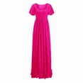 thumbnail image 2 of YMNXA Women Maternity Dress Lace Ruffles Short Sleeve Solid Color Ankle-Length Dresses Comfortable Fashion For Outdoor Activities,Hot Pink,Xxxl, 2 of 7