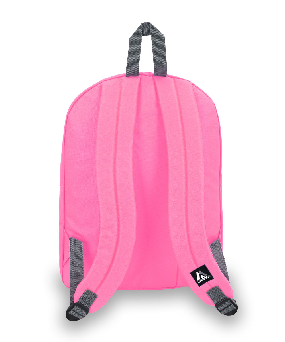 Everest 16.5" Classic Backpack, Candy Pink All Ages, Unisex 2045CR-CANDY PK, Carrier and Shoulder Book Bag for School, Work, Sports, and Travel - image 3 of 4