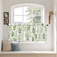 thumbnail image 2 of Green Leaves Tier Curtains 24 Inch Length, Summer Botanical Farmhouse Leaf Watercolor Cafe Short Curtains for Bathroom Over Sink, Small Kitchen Curtain Light Filtering Drapes 2 Panels 27.5"Wx24"L, 2 of 8