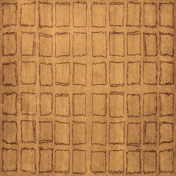 Ahgly Company Indoor Square Abstract Brown Modern Area Rugs, 6' Square