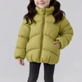thumbnail image 2 of Hrsba Toddler Warm Jacket Kids Solid Color Long Sleeved Hooded Thickened Warm Casual Outerwear for 1 to 8 Years Old Toddlers, 2 of 5