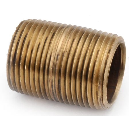 Anderson Metals Red Brass Pipe Fitting Nipple 1/4 x 1/4 Male Pipe 7/8 Length