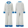thumbnail image 6 of Women Y2k Pajama Set Striped Contrast Color Long Sleeve Sleepwear Lounge Sets Homewear Nightwear, 6 of 7