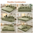 thumbnail image 6 of AOOWOW 82.5” Oversized Double Lounge Chaise,velvet Sofa Bed,Upholstered Boneless Cloud Sofa Deep Seat,No Assembly Required,Green, 6 of 9
