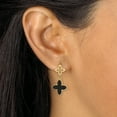 thumbnail image 5 of Genuine Black Mother of Pearl Gold Ion-Plated Stainless Steel Clover Jewelry Set, 5 of 5