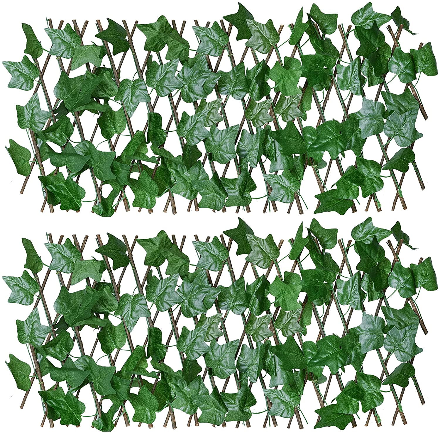 2PCS Fence Privacy Screen, Artificial Leaf Faux Ivy Expandable