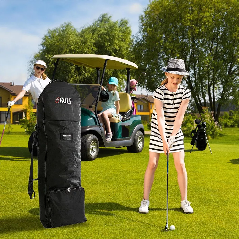 51in Golf Bag Air Travel Covers Golf Club Rolling Protector with Wheels Foldable