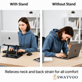 thumbnail image 4 of Swayvoo Laptop Stand for Desk, Adjustable Height Ergonomic Computer Riser, 360° Rotating Aluminum Notebook Holder, Fits 10-16" MacBook Dell HP Lenovo, Black, 4 of 7