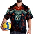 thumbnail image 4 of Yak Men's Short Sleeve Poplin Shirt, Casual Printed Button Down Summer Beach Shirt - Unisex, 4 of 6