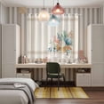thumbnail image 4 of Summer Coastal Kitchen Curtains Window Panels, Nautical Beach Marine Life Beige Striped Insulated Window Treatment Curtain, Grommet Curtains for Bedroom/Living Room/Bathroom, 2 Piece 52"Wx84"L, 4 of 8
