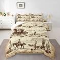 thumbnail image 2 of Erosebridal Cowgirl Cowboy Bedding Sets Queen with Comforter, Vintage Western Comforter Sets Queen Size, Rustic Horse Down Comforter, Ultra Soft Bedroom Decorative, 3pcs, 2 of 8