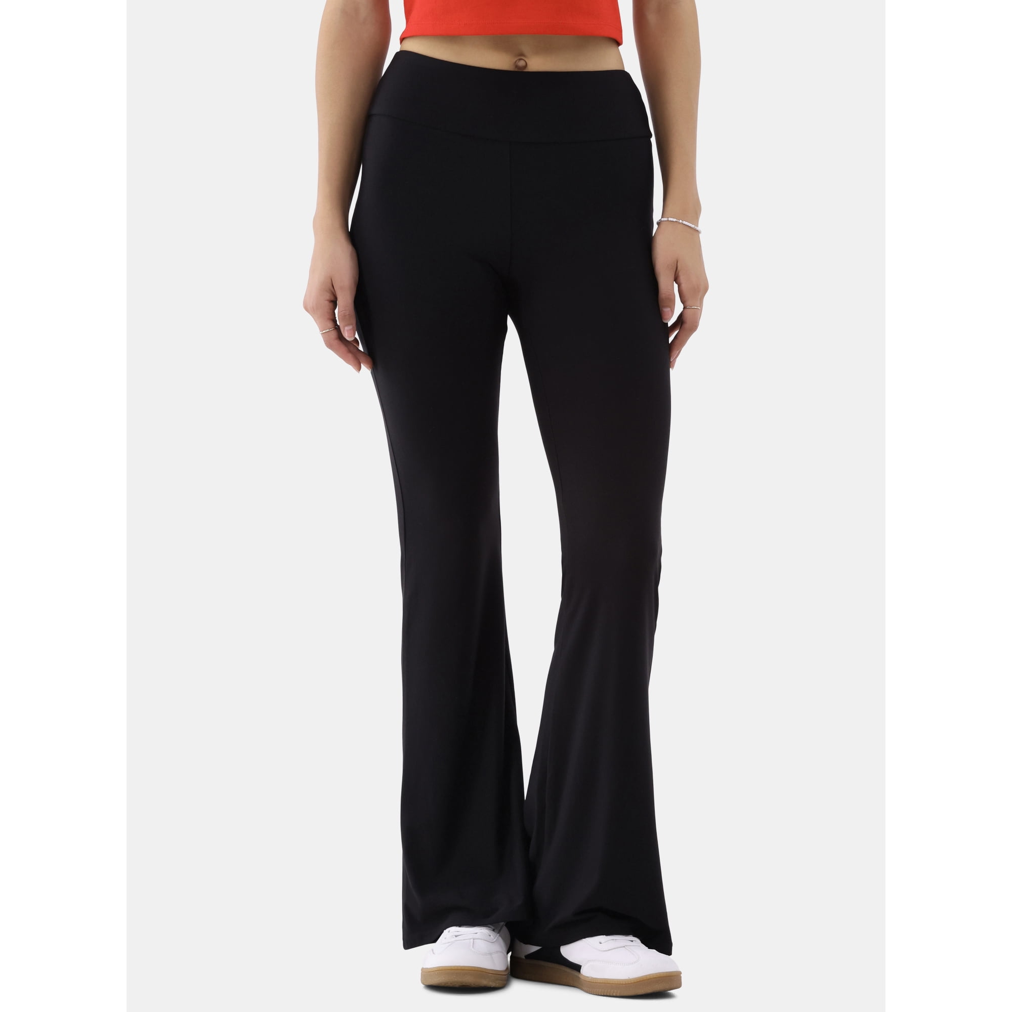 No Boundaries Flare Pants and 2-Pack, Women's and Women’s Plus Sizes XXS-XXL