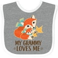 thumbnail image 3 of Inktastic My Grammy Loves Me Fox Boys or Girls Baby Bib, 3 of 4